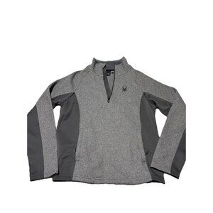 Spyder Men's Jacket Small Gray 1/4 Zip Pullover Mock Sweater